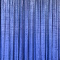 Blue pipe and drape fabric panel
