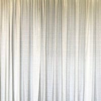 White pipe and drape fabric panel